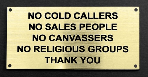 Engraved sign no cold - engraved,