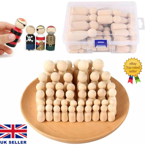 Wooden peg dolls - peg, unfinished