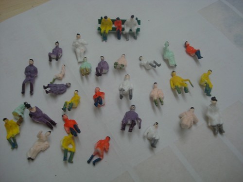 Mixed seated people - mixed, figure