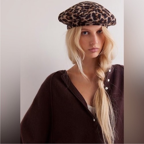 Free people leopard beret - beret, x