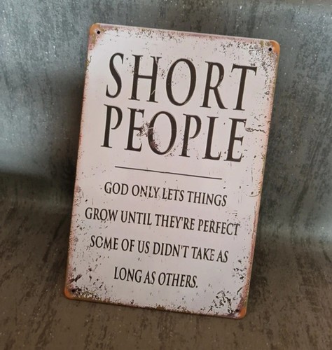 Short people metal sign - metal, funny
